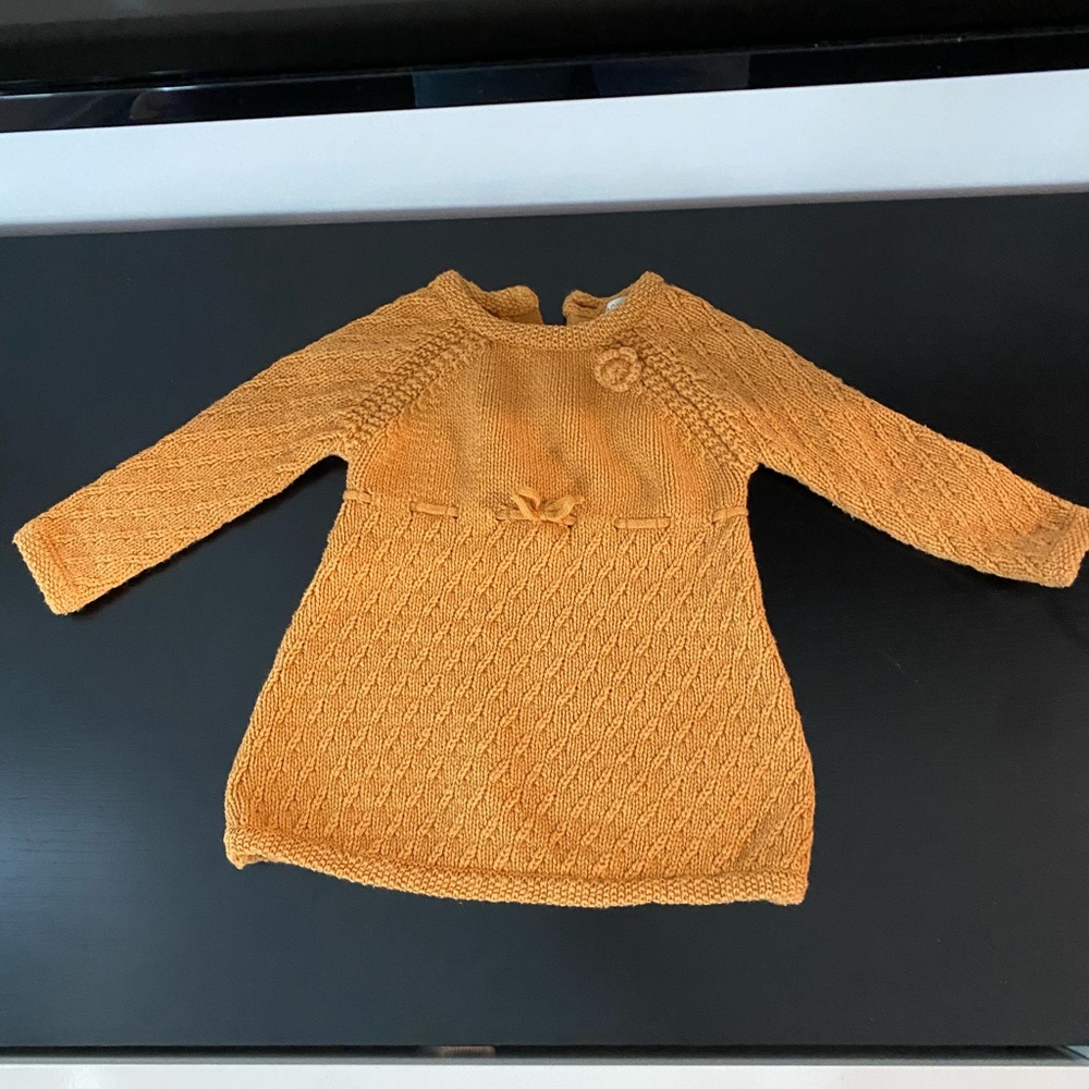 Rachel Zoe burnt orange sweater dress 6-9m